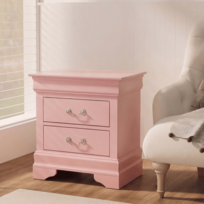Table de chevet 2 tiroirs Temara Pink