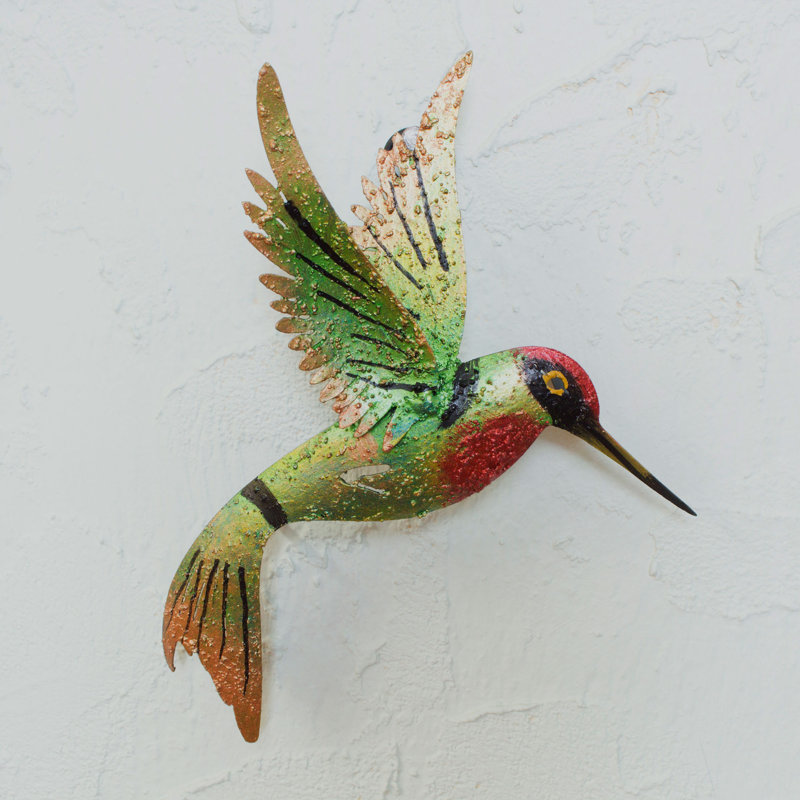 Décoration murale artisanale fabriquée à la main en fer oiseau