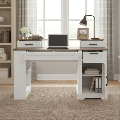 Bureau de ferme avec armoire de rangement et station de charge, bureau d'écriture d'ordinateur avec porte de grange avec plateau pour clavier, support pour écran et panneau perforé pour bureau, salon, bureau à domicile