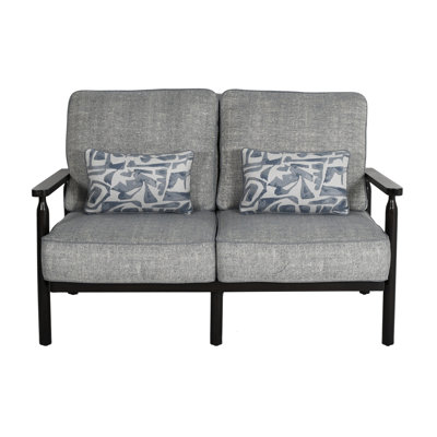 Holland Cushioned Loveseat w/Two Accent Pillows