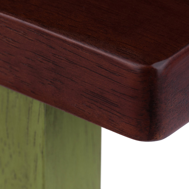 Satori Saddle Seat Counter Stool, Rustic Green And Walnut, Counter Stool (24" Seat Height)