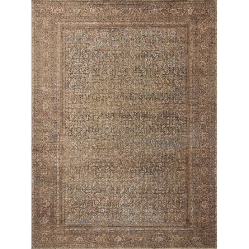 Amber Lewis x Loloi Cambria Ocean / Bark Area Rug, Rectangle 3'6" x 5'6"