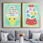 «Ice Cream Alphabet», ensemble de 2 peintures sur toile encadrées-1550213605-1550213604