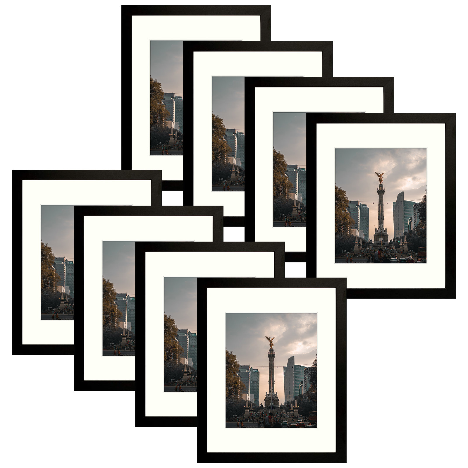 Haus and Hues Gallery Wall Picture Frames Set of 6 Black Picture Frame Sets  for Wall Collage three 8x10, Three 11x14 Black 