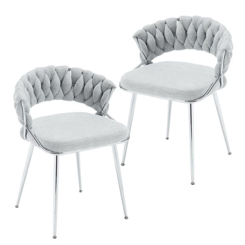 Modern And Stylish Dining Chair With Backrest And Armrests For Dining Room And Parlor Set Of 2, Gray