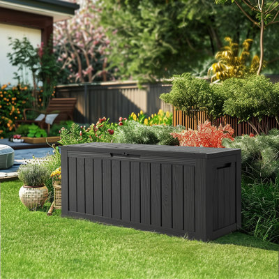 Vbal 80 Gallons Water Resistant Resin Lockable Deck Box