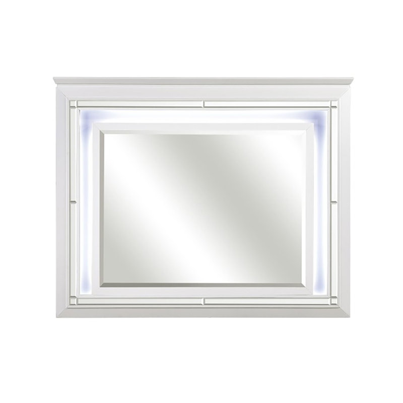 Miroir pour commode Difonzo, Blanc