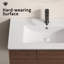 Lavabo vasque de salle de bain 36 pouces, comptoir de meuble-lavabo en céramique sans trop-plein (sans armoire, sans robinet)