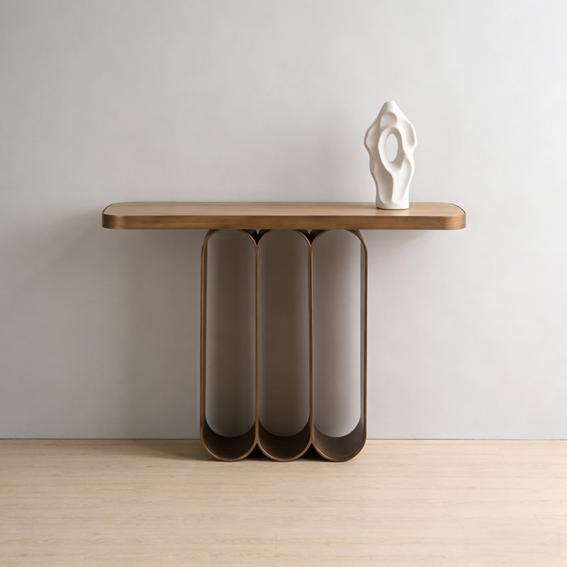Console Modern Minimalist Luxury Art Design, Laiton, H 32,68 po x l 39,37 po x P 12,2 po