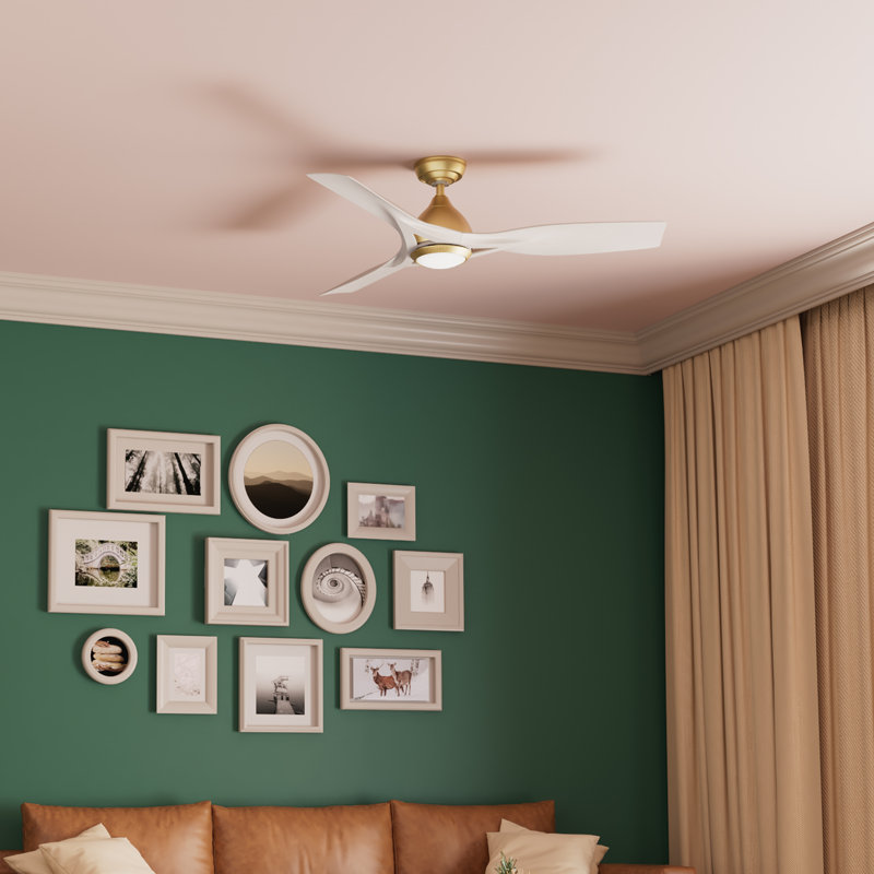 Casablanca 54 inch Elise ENERGY STAR®  Damp Rated Ceiling Fan with Lights and Wall Control