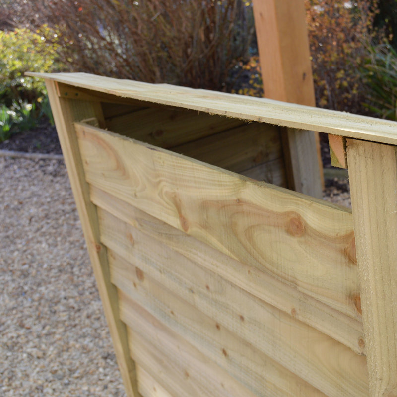 150cm W x 80cm D Solid Wood Log Store, Light Green