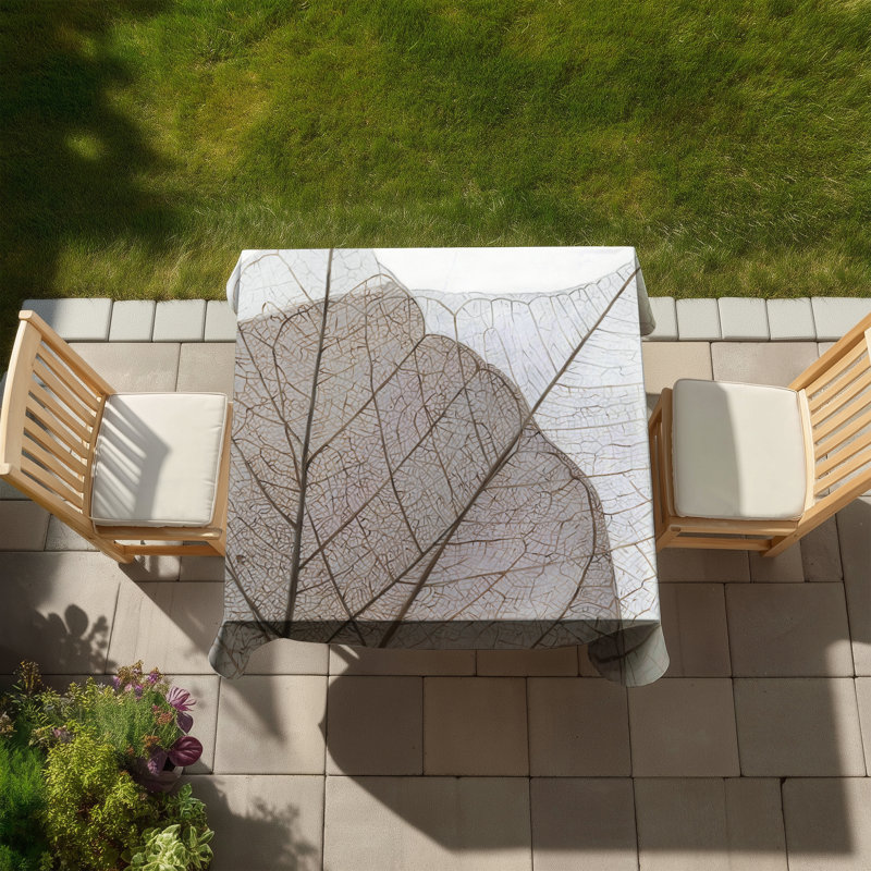 Botanical Brown Tablecloth | Translucent Dried Leaves Decor