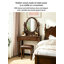 Coiffeuse vintage en bois avec miroir ovale inclinable