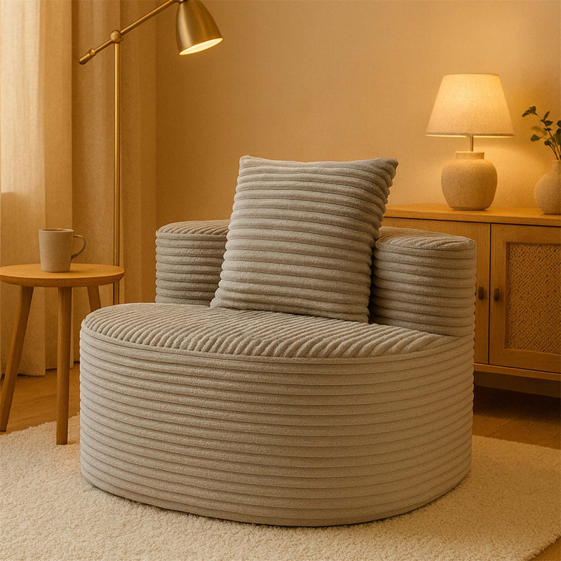 Compressed Sofa:Moon Bay Sofa, Smoke Gray