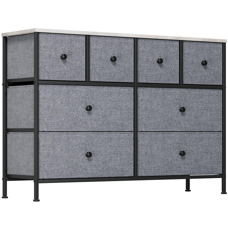 Chest Of Drawers With 8 Fabric Drawers, Wooden Top, Metal Frame, Suitable For Bedroom, Living Room, Children's Room, Office, Hallway, Hallway