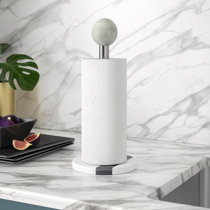 Welisya Marble Paper Towel Holder White Countertop,Standing