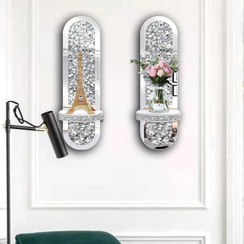 Crystal Broken Diamond Candle Wall Light