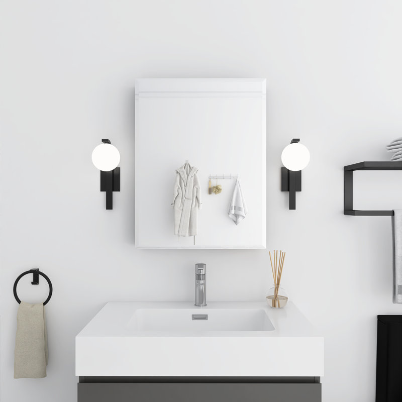 Daleiza 20'' W 26'' H Frameless Medicine Cabinet Mirror Adjustable