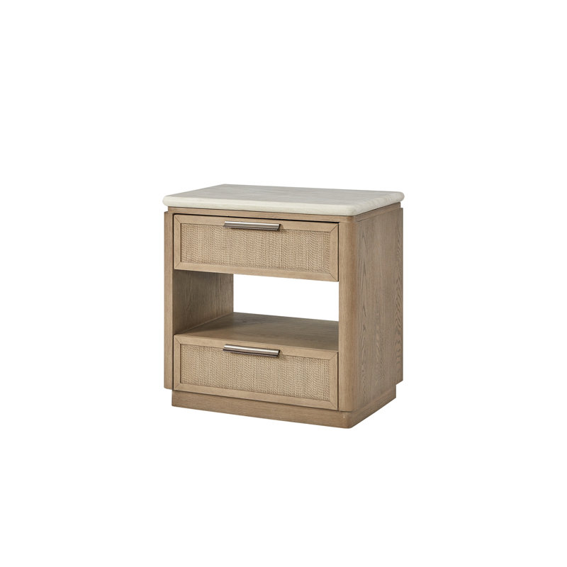 Table de chevet à deux tiroirs avec tiroirs en corde