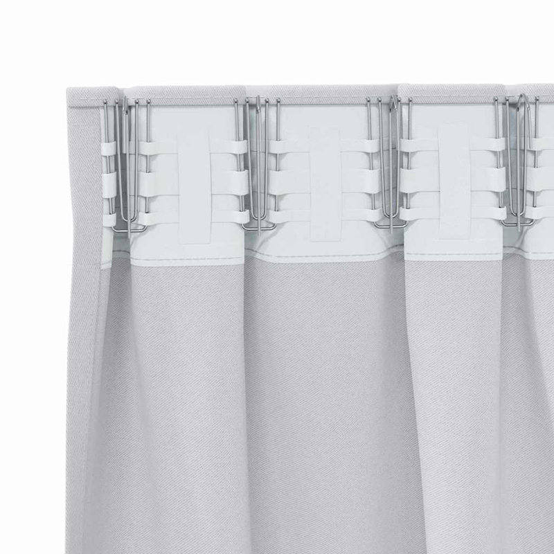 Blackout Curtain Pair, 175cm Width x 140cm Drop, Light Grey