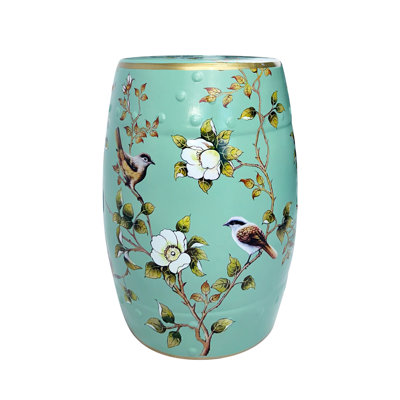 New Chinese Style Flower and Bird Ceramic Stool by Fleur De Lis Living