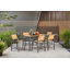 Table de balcon rectangulaire en aluminium et en polyester toutes saisons Harper 34 "x 66" avec trou pour parasol