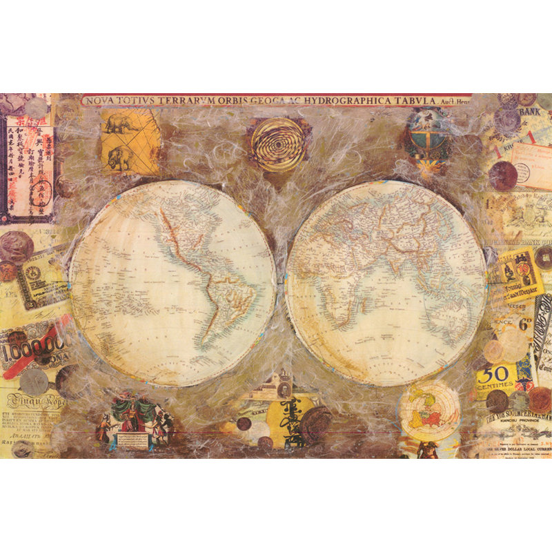 World Map, 16" H x 24" W