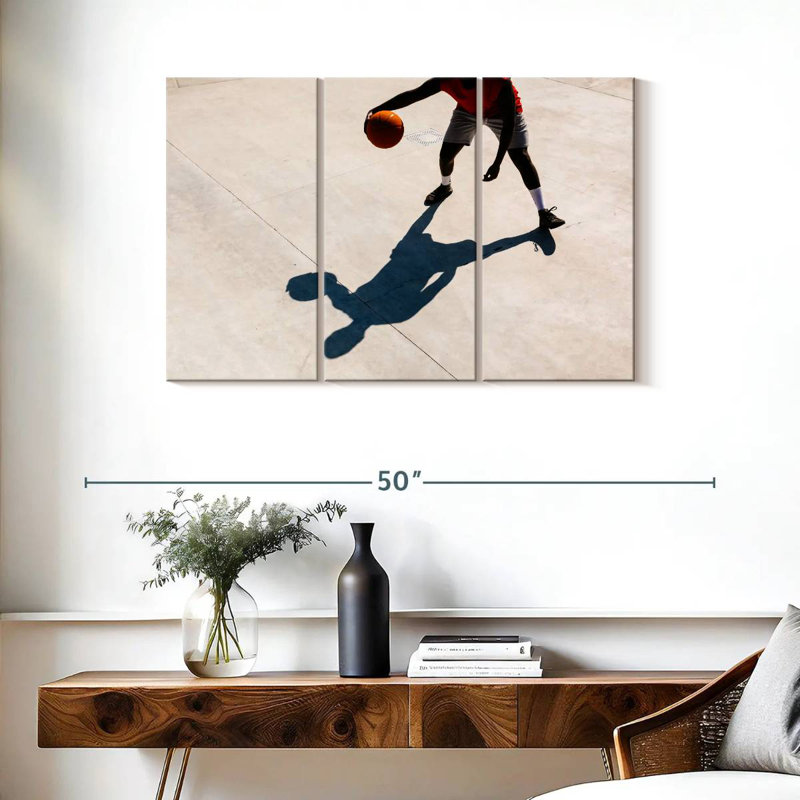 Ombre de joueur de basketball, H 24 po x l 38 po
