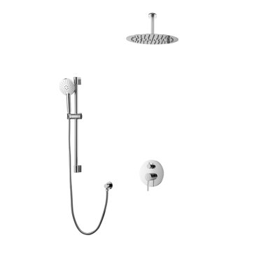Système de douche complet à 2 voies avec tête de pluie de plafond 12 po Louth