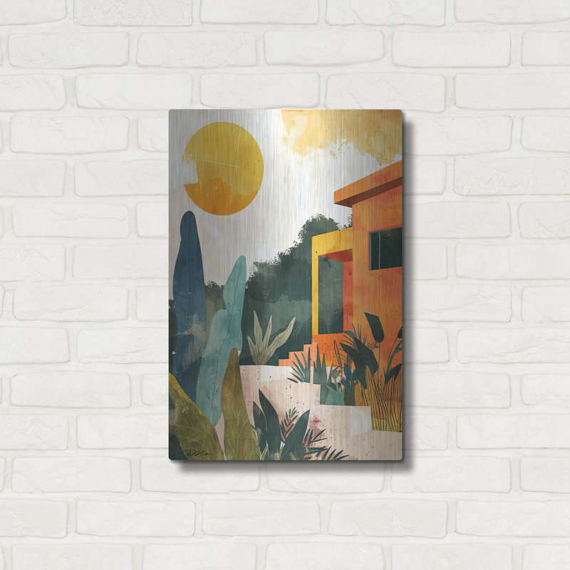 Art mural en métal «Happy House 3» par Momart, Winston Porter, 24 po x 36 po, H 24 po x l 16 po