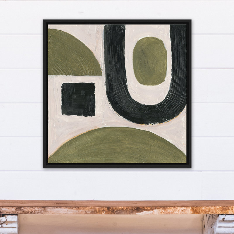 Formes abstraites et tendance - Peinture sur toile, Toile à cadre flottant noir, H 25,75 po x l 25,75 po x P 1,75 po