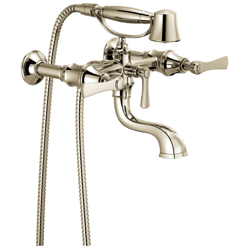 Rook® Two-Handle Tub Filler Trim Kit With Lever Handles, Polished Nickel