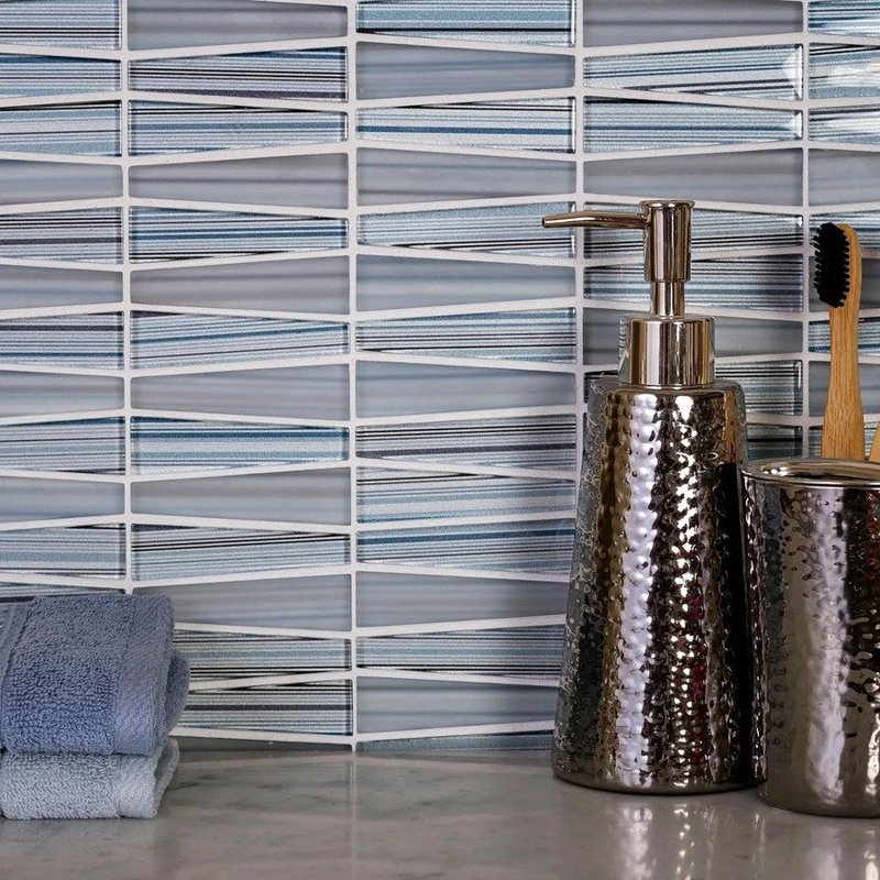 12"X12.9" Triangle Glass Mosaic Tile