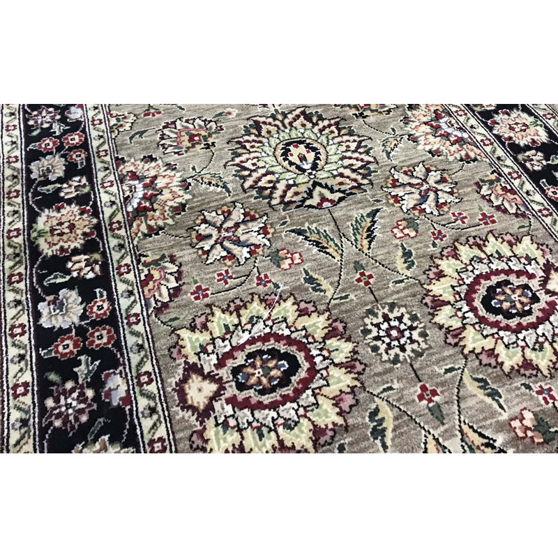 Hand-Knotted High-Quality Brown and Black Runner
