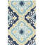 Tapis d'intérieur / extérieur bleu / beige crocheté à la main Daina Geoemtric-16761988
