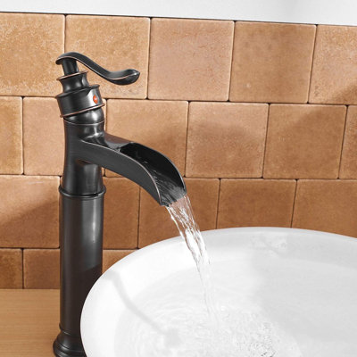 Spout Oil Rubbed Bronze Bathroom Faucet Single Handle One Hole Vessel Sink Faucet ORB Lavatory Faucets Deck Mount Tall Body Commercial