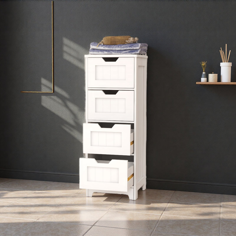 Freestanding Storage Cabinet With 4 Drawers, Suitable For Bathroom, Living Room, Kitchen