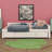 Full Size Daybed With Twin Size Pop Up Trundle, Upholstered L-Shaped Daybed, Corner Sofa Bed Frame For Kids Teens Adults-1507990611