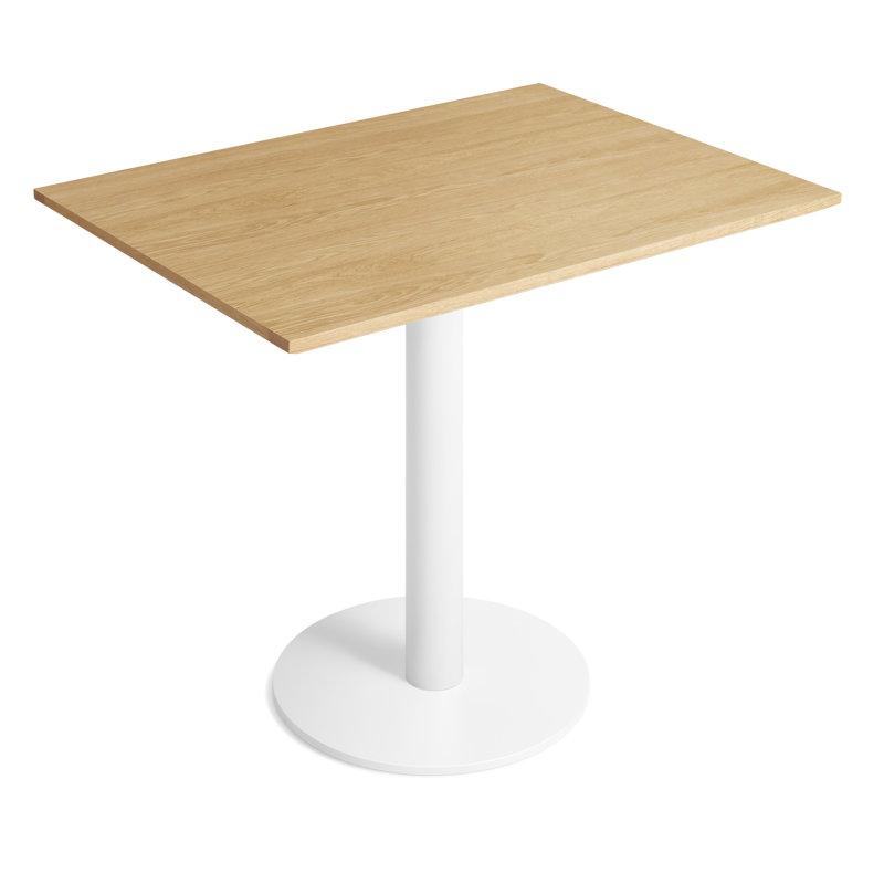 Easy Walnut Wood Dining Table, White Oak, Matte White
