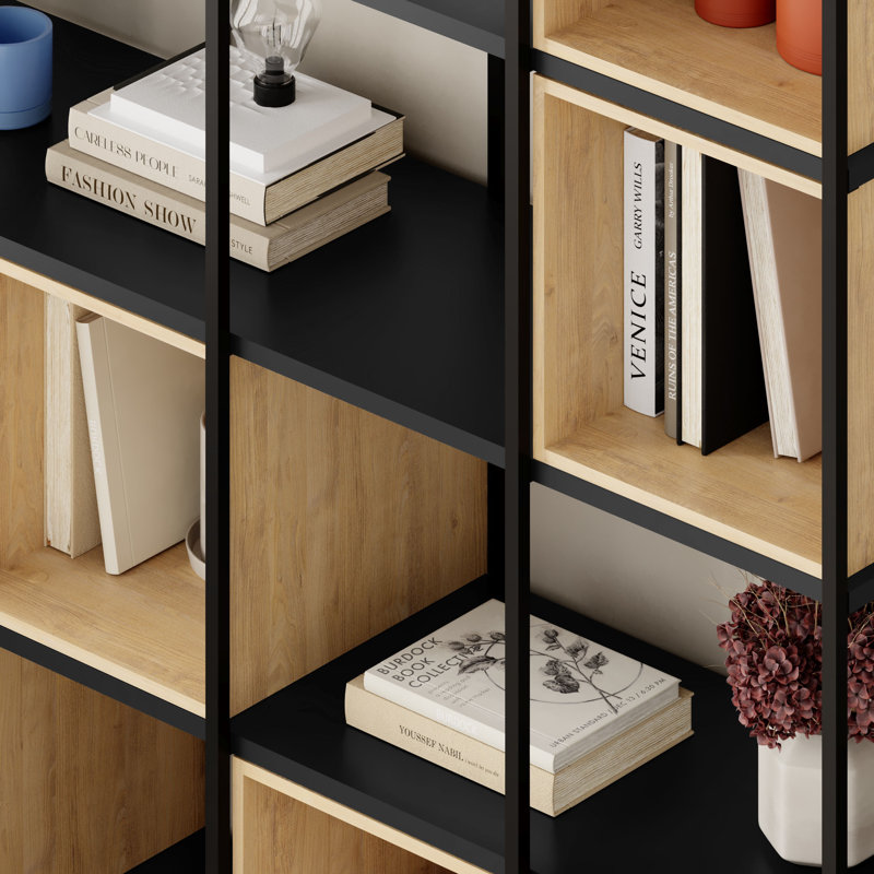 Aluino 179cm H x 139.5cm W Metal Bookcase
