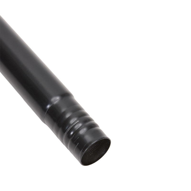 Black Aluminium Alloy, Resin Adjustable 3cm Bay Window Single Curtain Rod, 5.5cm H x 213cm W x 3cm D