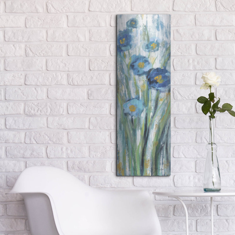 Art mural de luxe «Tall Blue Flowers 1» par Silvia Vassileva
