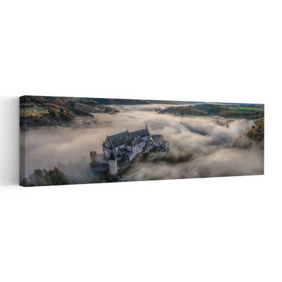 Castle Above Morning Fog Dramatic Ethereal Abstract Autumn Forest Wall Art