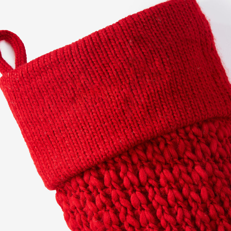 Chaussette de Noël personnalisable en tricot tricoté Noël - rouge, Rouge