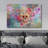 Skull and Flowers on Abstract Background Gallery Wrap Modern Home Art-94537450