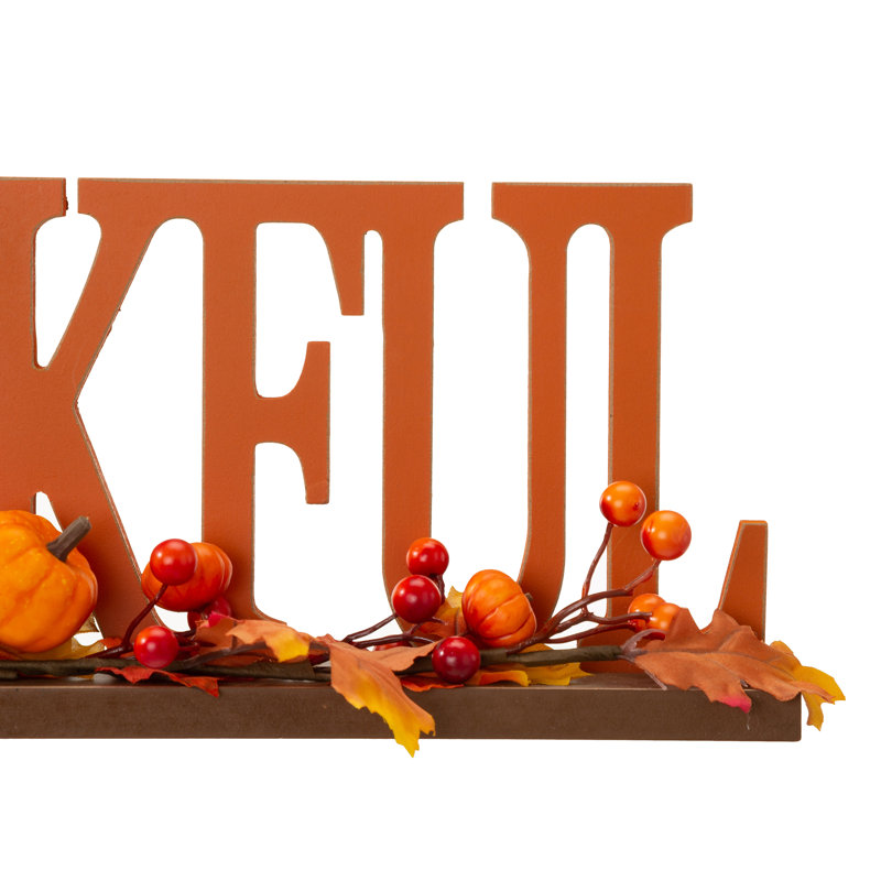 Décoration de table en bois 20 "L" THANKFUL "