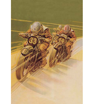 « motocyclette racing », affiche rétro