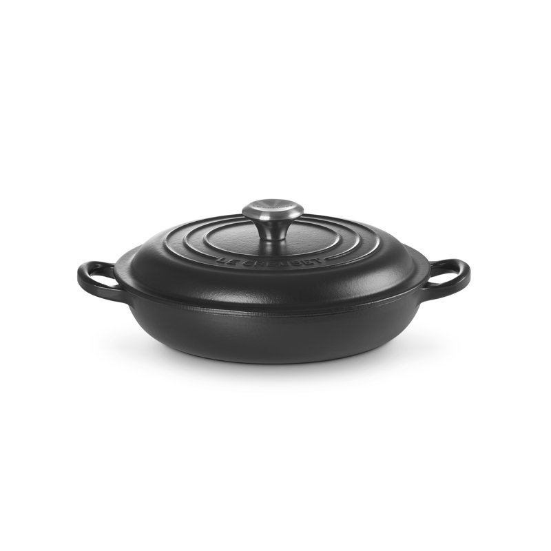 Le Creuset Signature Shallow Casserole 22cm, Satin Black