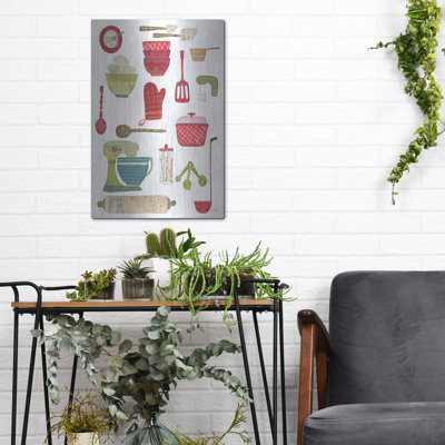«Cool Kitchen III» par Courtney Prahl, art mural en métal, 12 po x 16 po