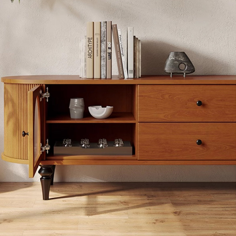 Meuble télé avec rangement en bois de qualité, Brun